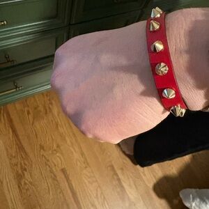 Christian Louboutin Red Leather Bracelet